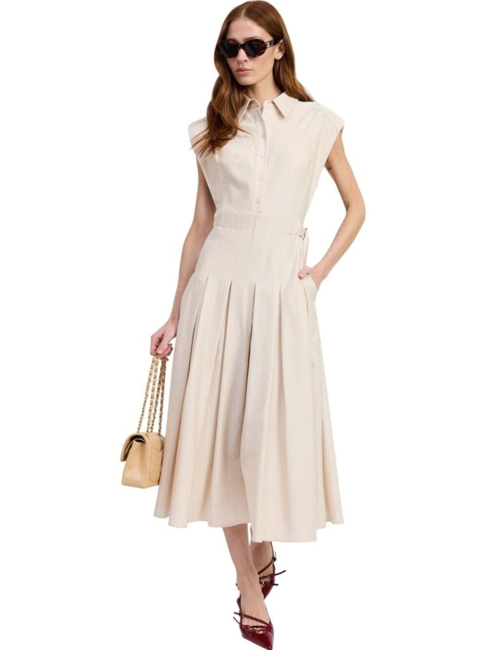 En Saison Quince Midi Shirt Dress in ecru Medium New Womens dresses - Picture 15 of 15